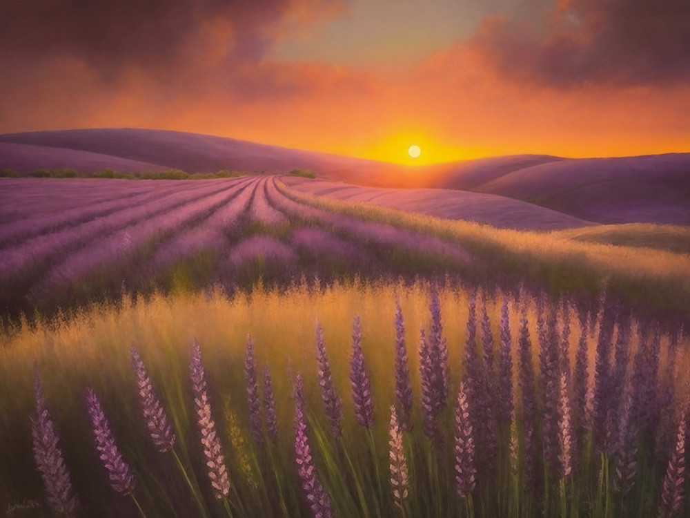 Backdrop "Lavender field sunset"
