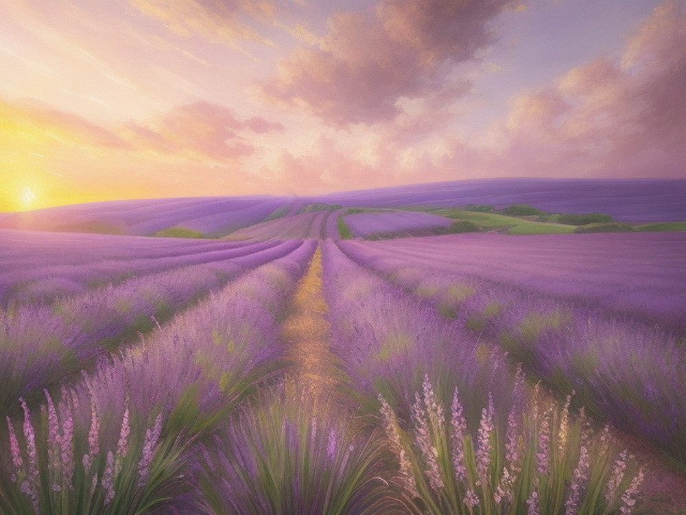 Backdrop "Lavender field sunrise"