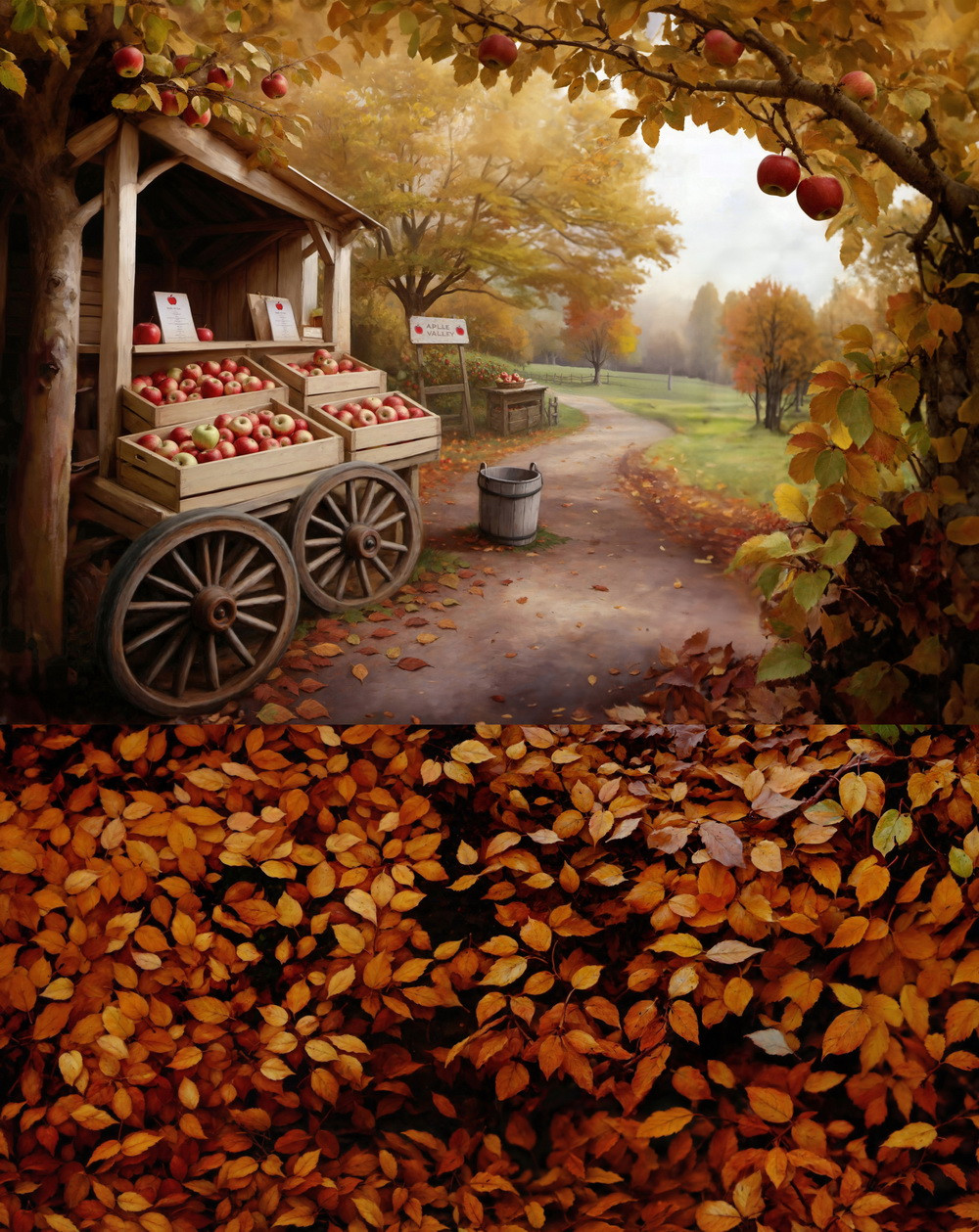 Combined backdrop "Apple Feast of the Saviour" Combined backdrop "Apple Feast of the Saviour"