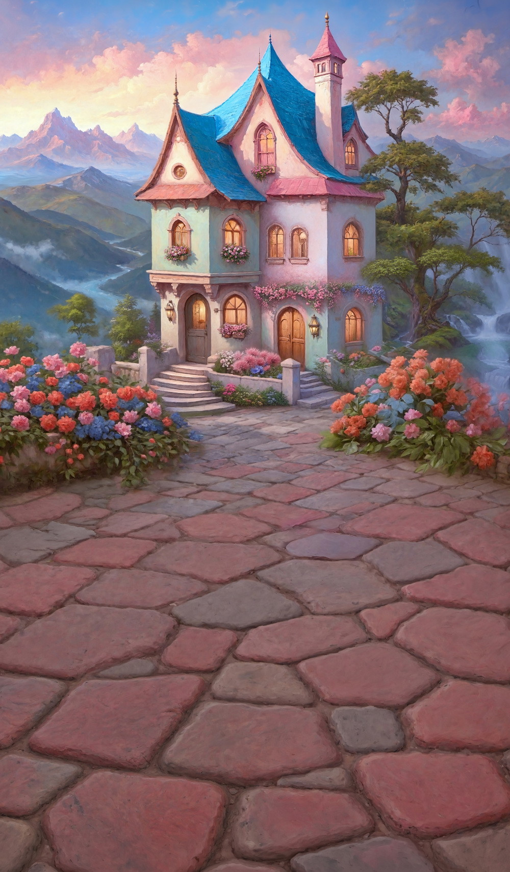 Combined backdrop "Pink castle" Combined backdrop "Pink castle"