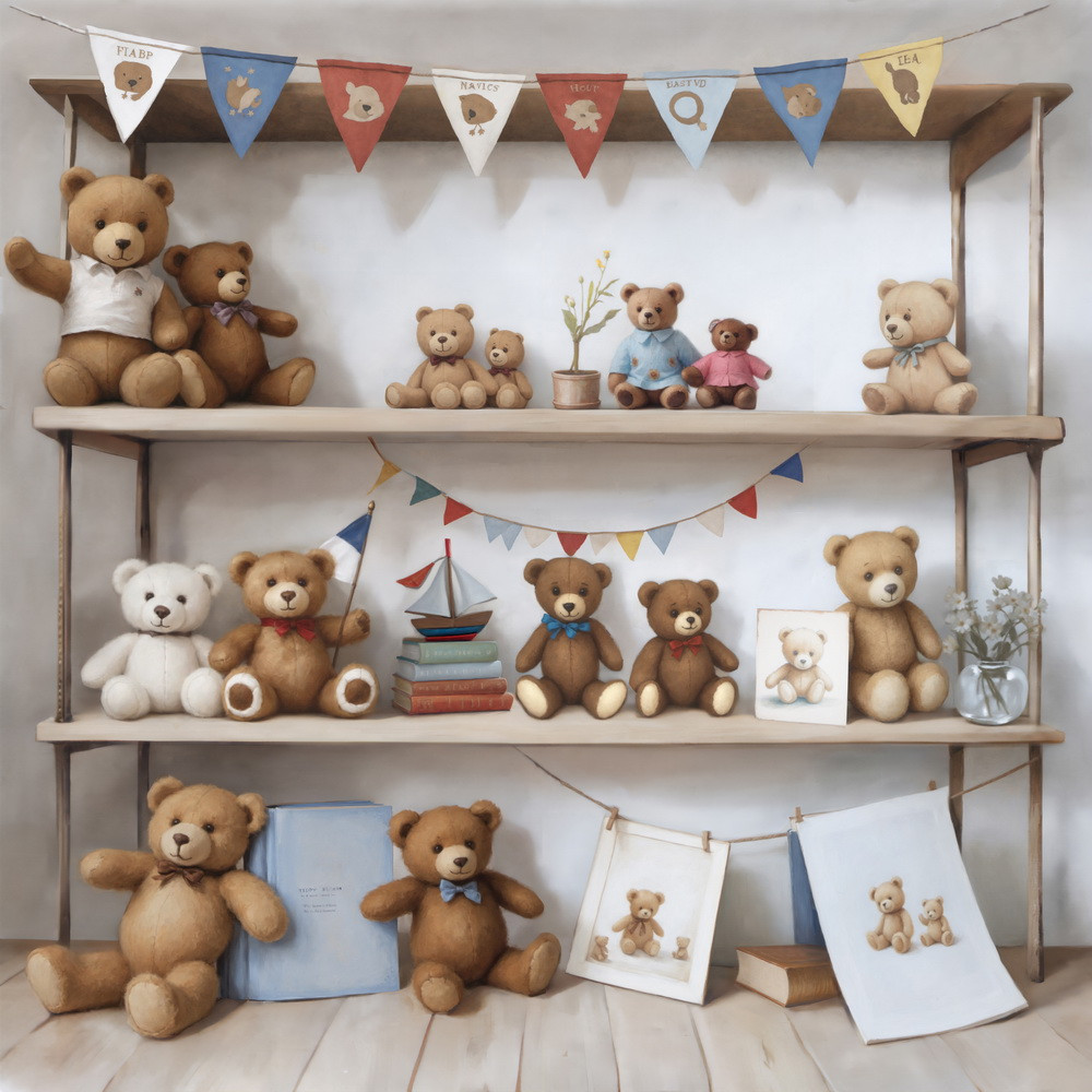 Backdrop "Shelves with bears"