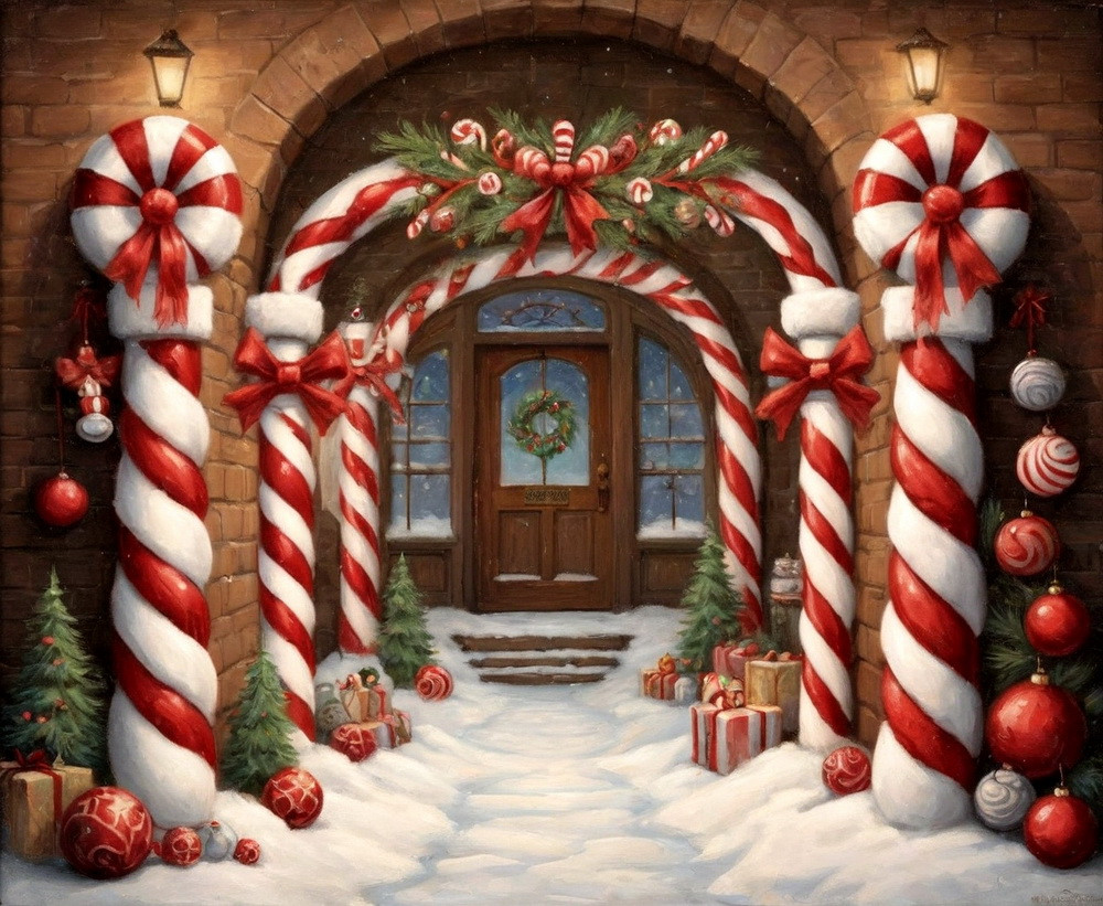 Backdrop "Candy canes arch"