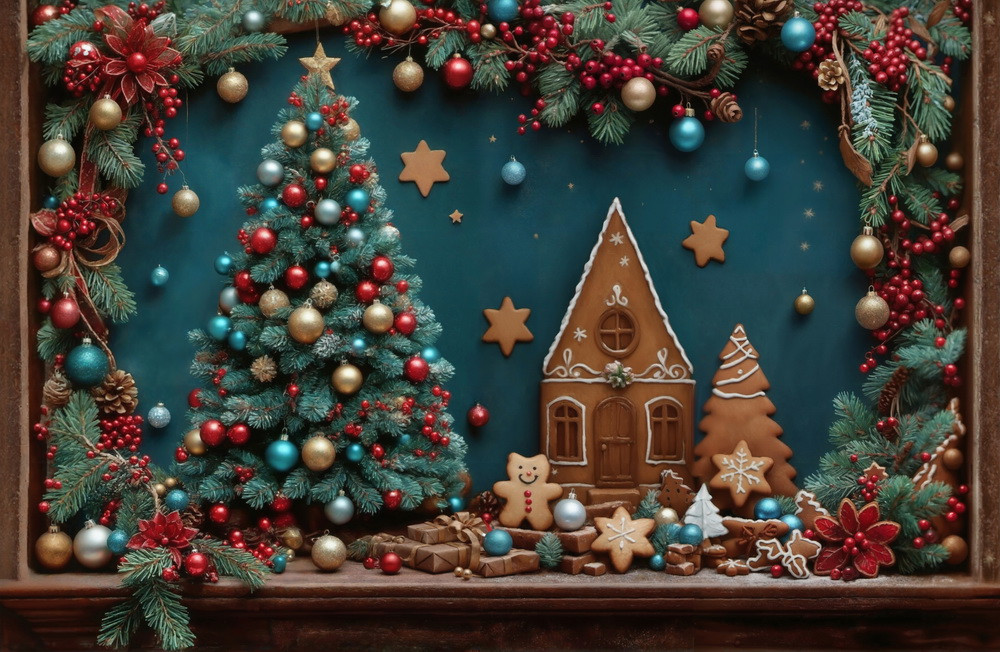 Backdrop "Xmas gingerbreads"