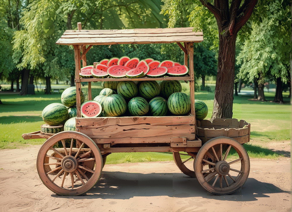 Backdrop "Cart with watermelons"