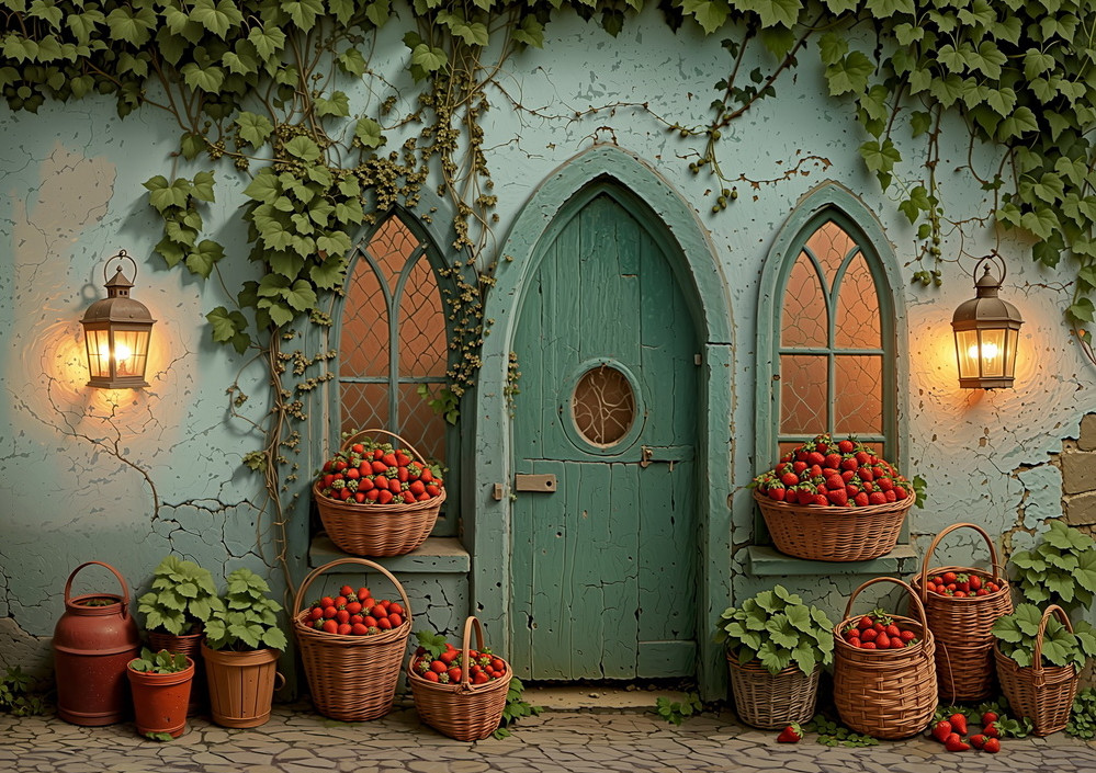 Backdrop "Strawberry hut"