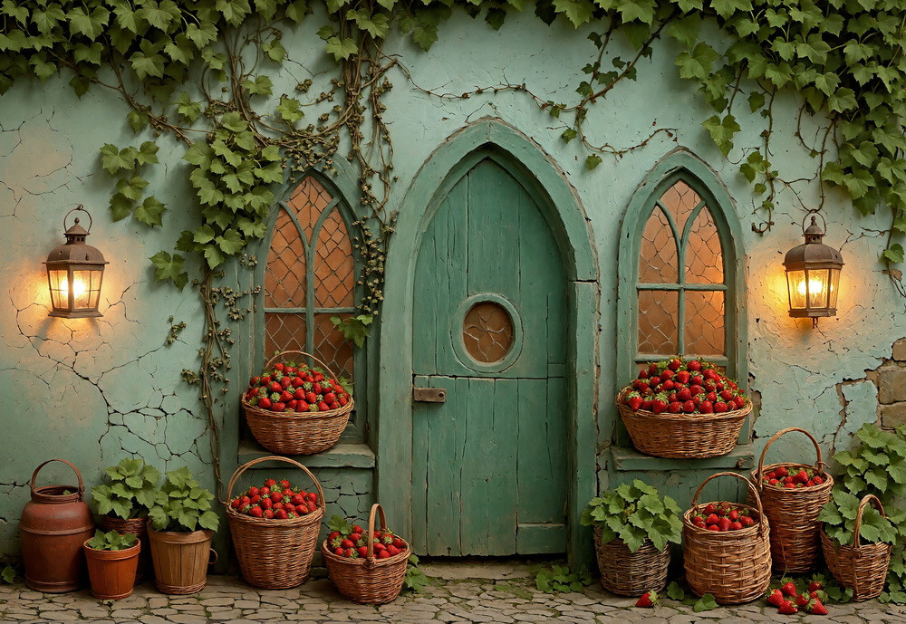 Backdrop "Strawberry hut"