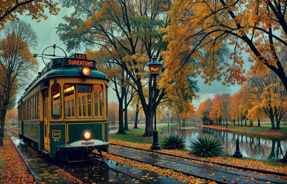 Backdrop "Rain train"