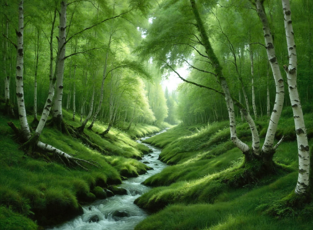 Backdrop "Summer forest stream"