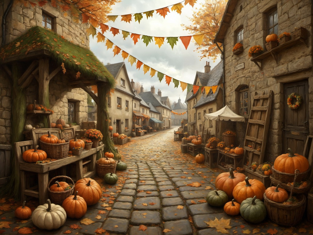 Backdrop "Pumpkin village"