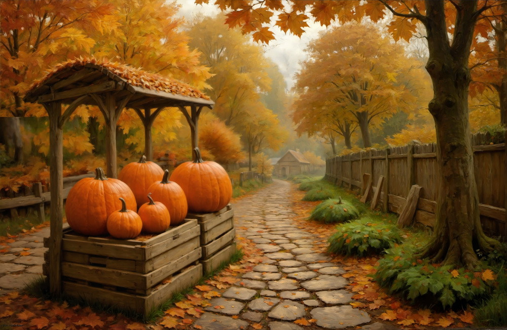 Backdrop "Path to the pumpkin house"