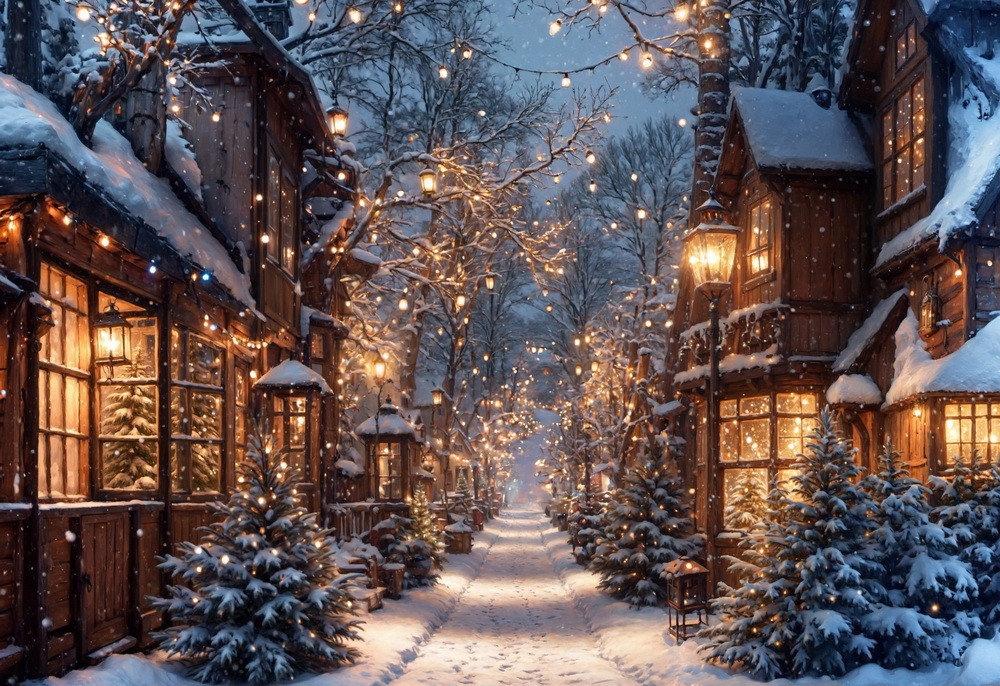 Backdrop "Snow street"