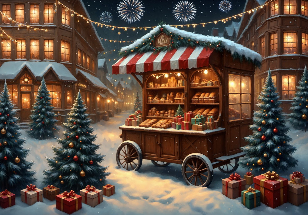 Backdrop "Bakery cart (night)" Backdrop "Bakery cart (night)"