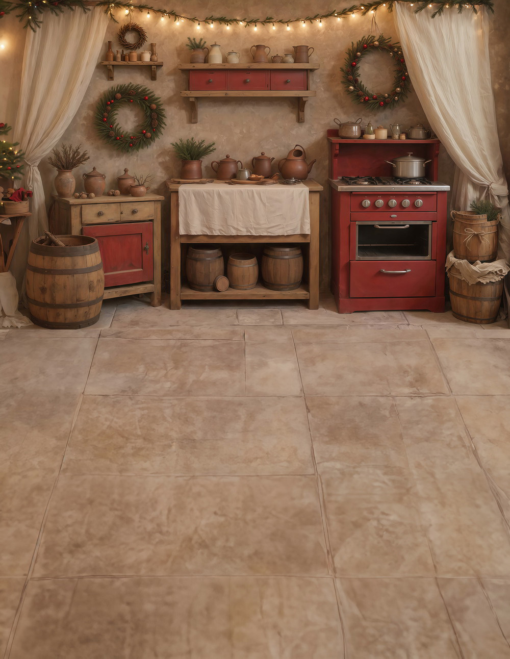 Combined backdrop "Red kitchen"