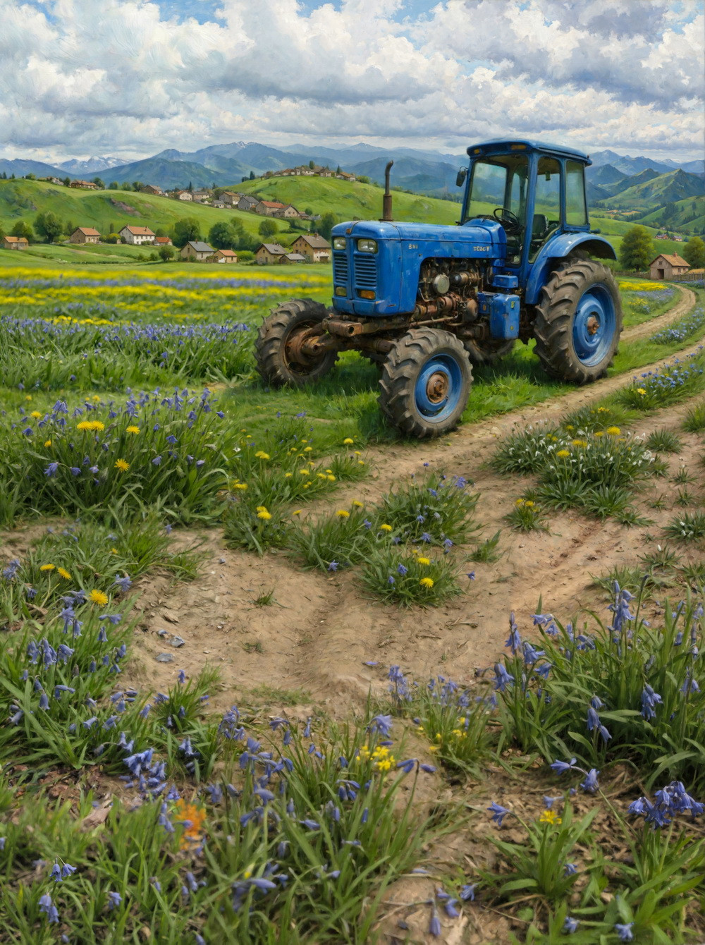 Combined backdrop "Spring on the farm var.1"