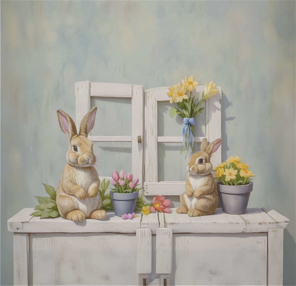Backdrop "Easter bunnies"