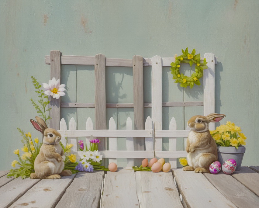 Backdrop "Easter bunnies"