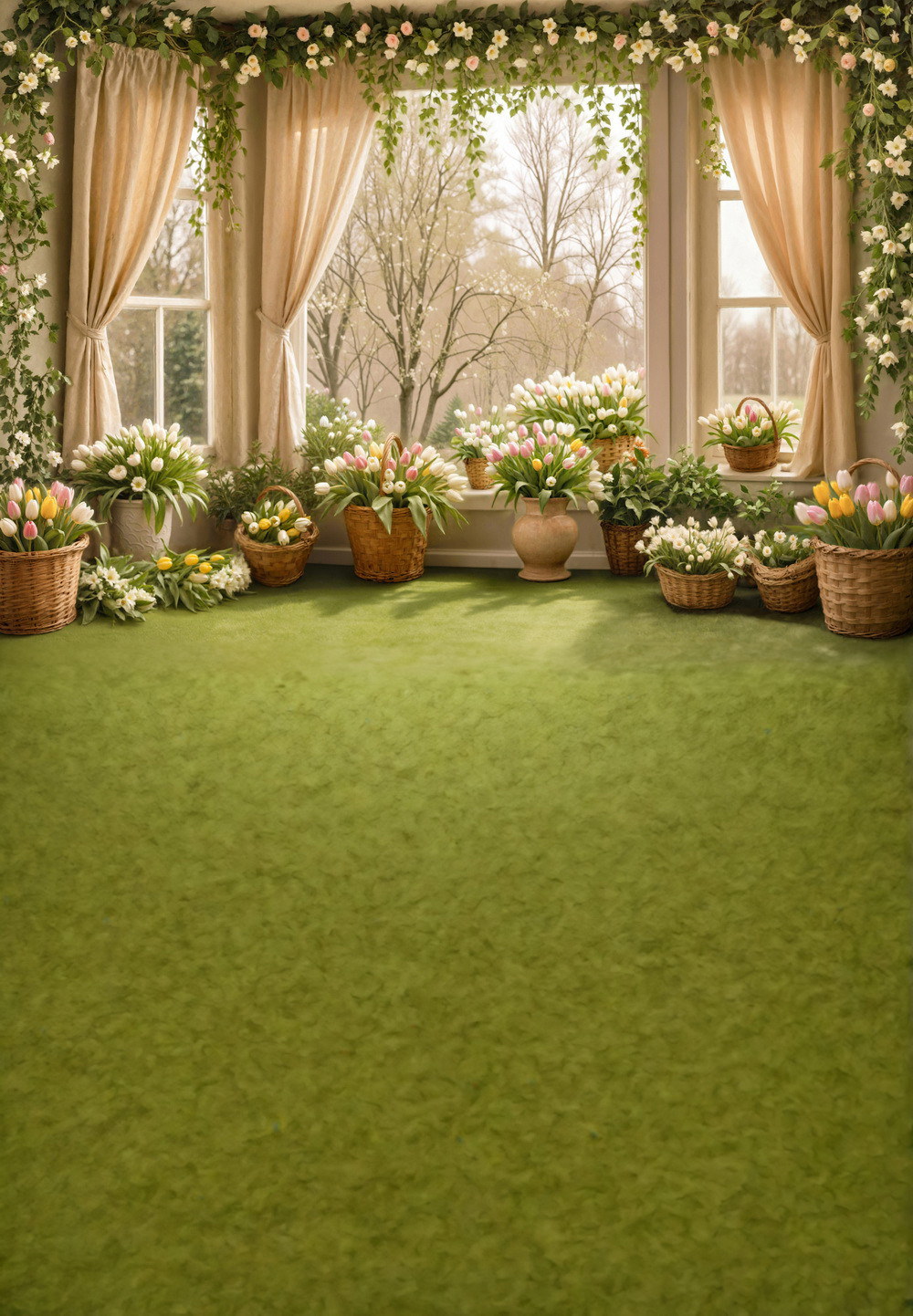 Combined backdrop "Light morning at spring"