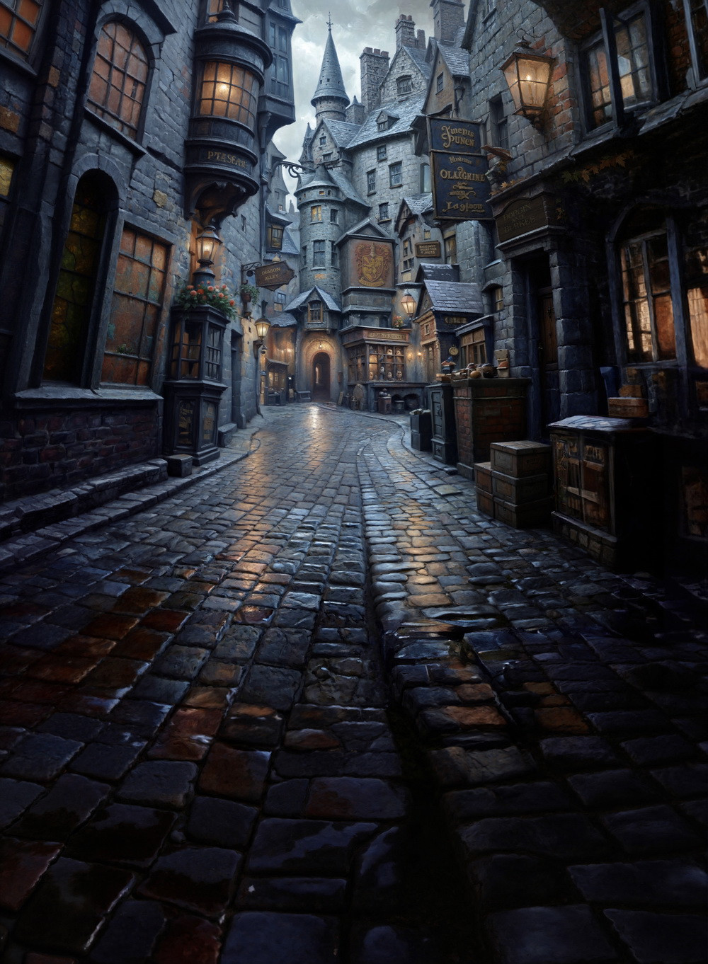 Нейрофотофон "в Косом переулке" версия 3 (ночь) стена/пол