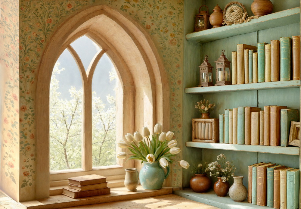 Backdrop "Old books silence"