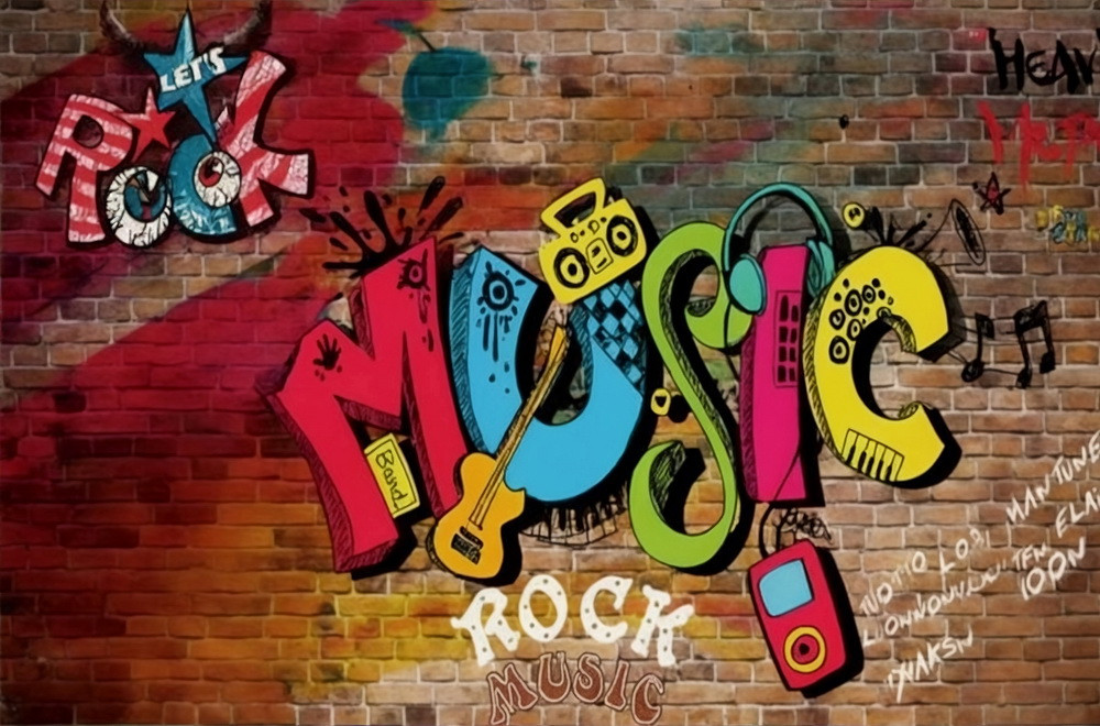 Backdrop "graffiti rock music"