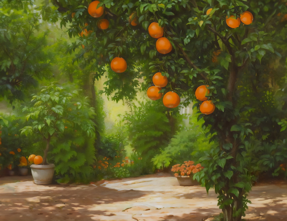 Backdrop "Orange garden"