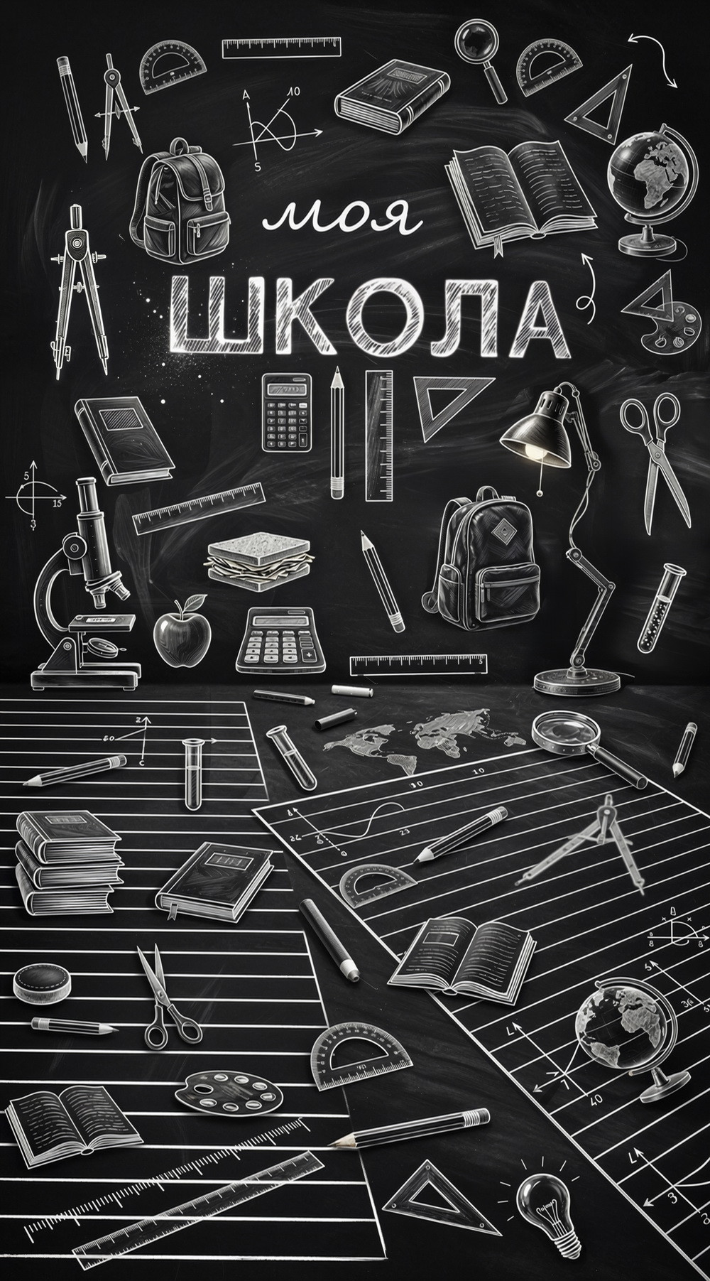 Фотозона "Моя школа" стена/пол на заказ Фотозона "Моя школа" стена/пол на заказ