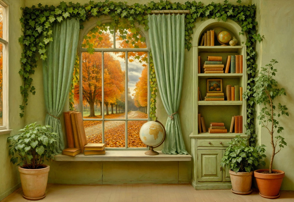 Нейрофотофон "Осенний уголок с книгами"