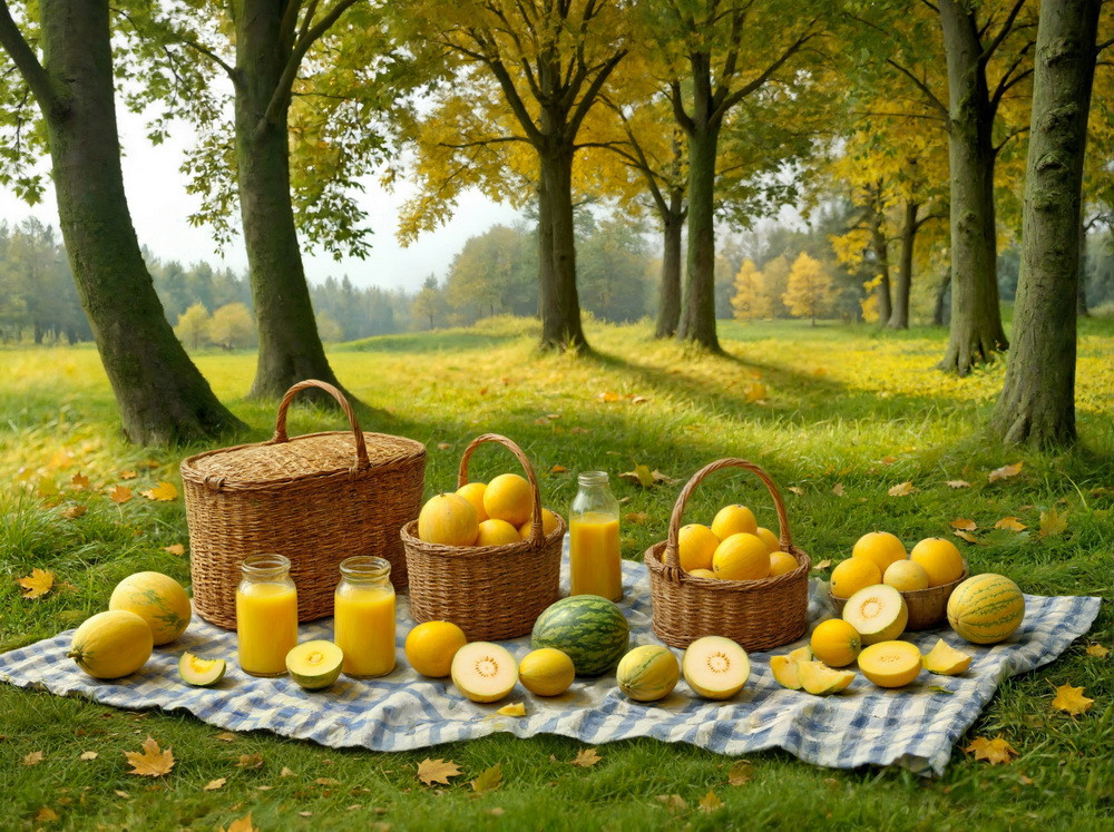 Backdrop "Сantaloupe picnic"
