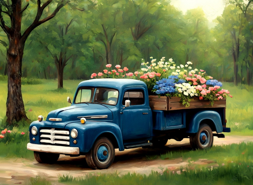 Backdrop "Spring truck"