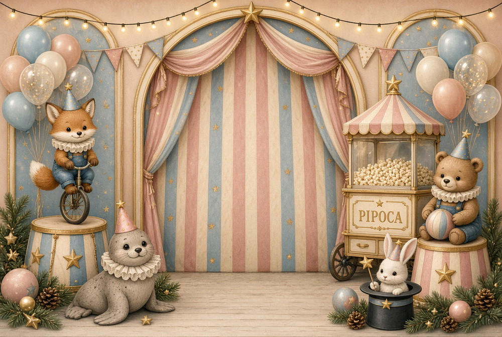 Backdrop "Pipoca circus"