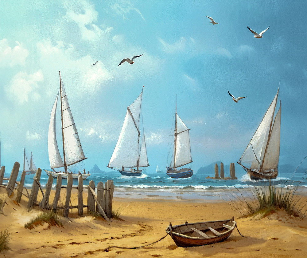 Backdrop "White sails"