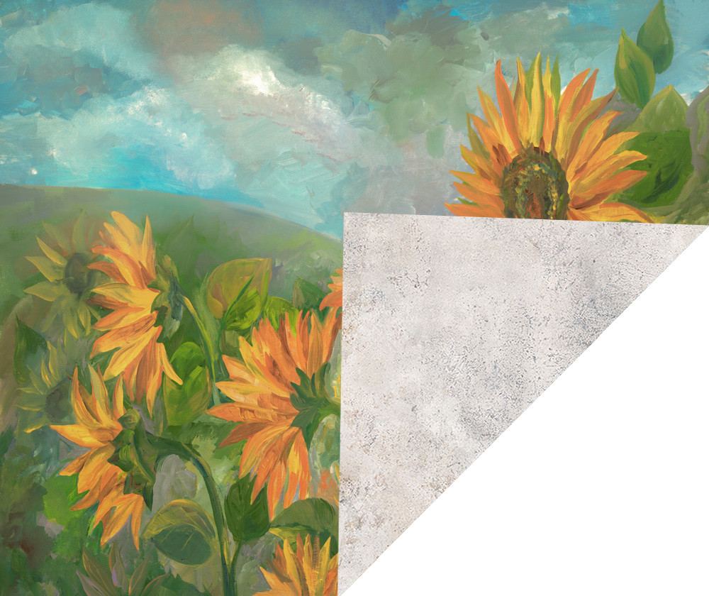 Double sided backdrop "sunflowers / wall"