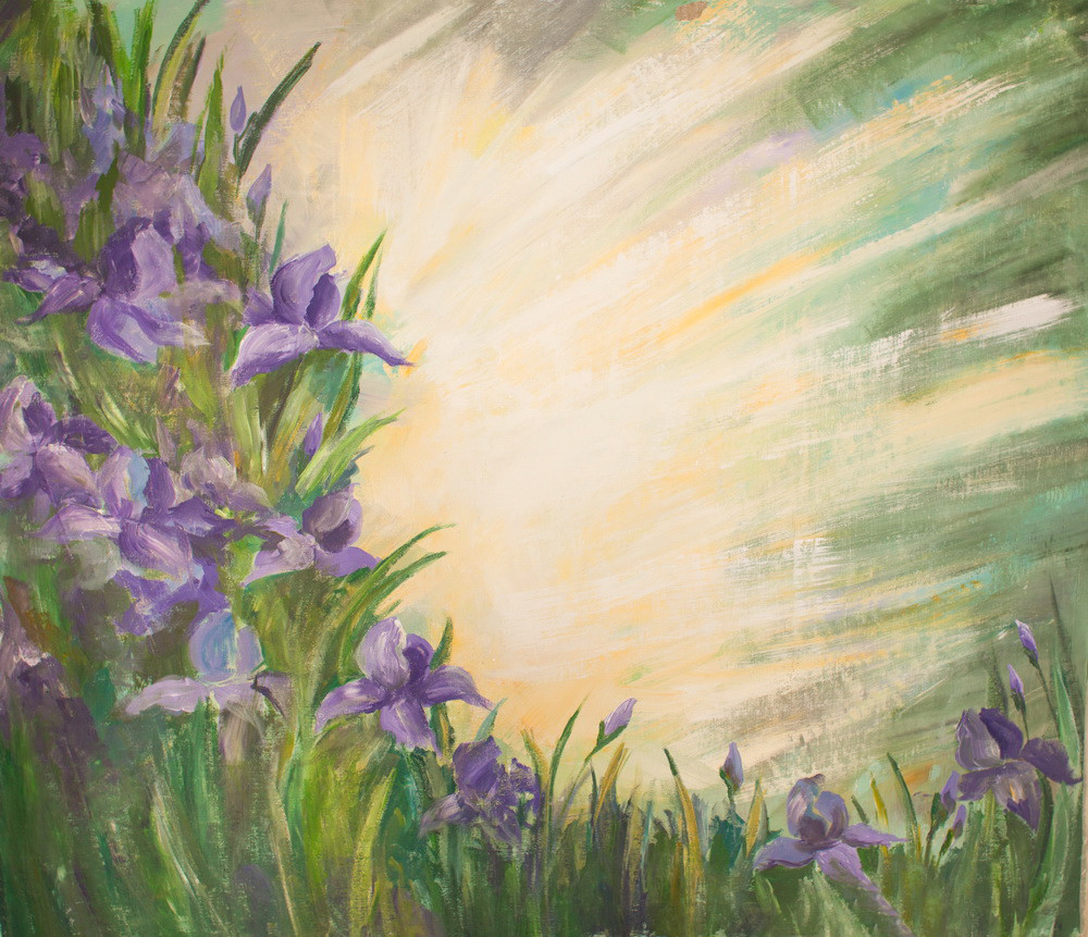Backdrop "Irises at the sun"