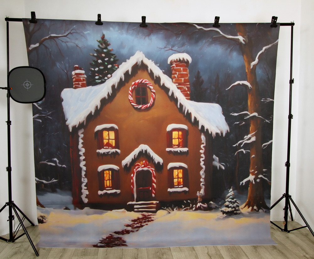 Backdrop "Gingerbread house at night"