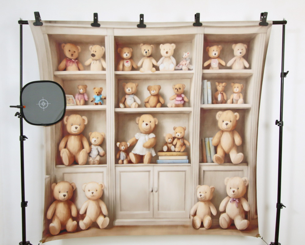 Backdrop "Shelves with teddybears light 2.0"