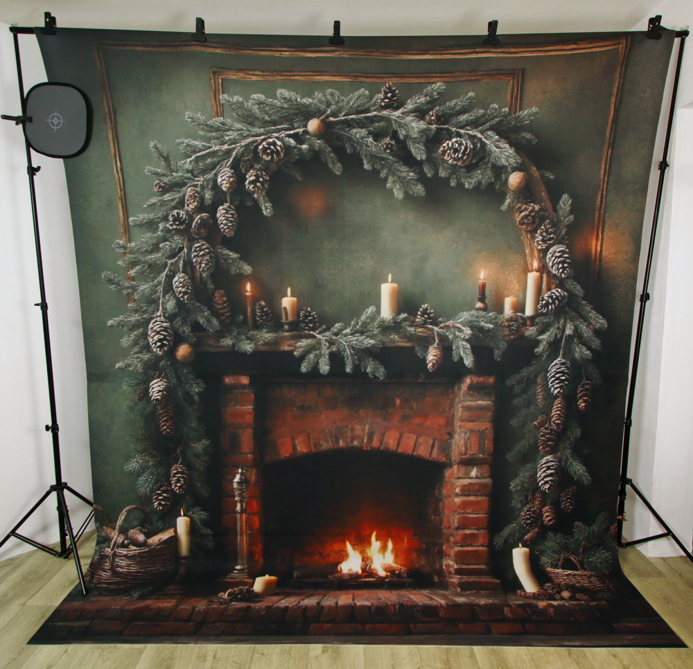 Backdrop "Green fireplace"