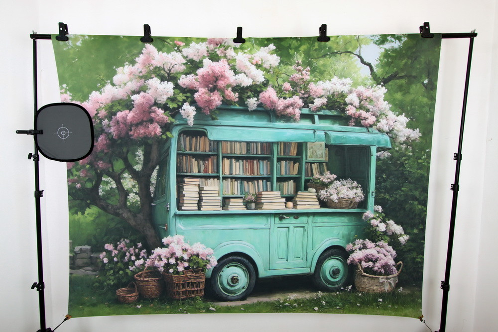 Backdrop "Spring book van"