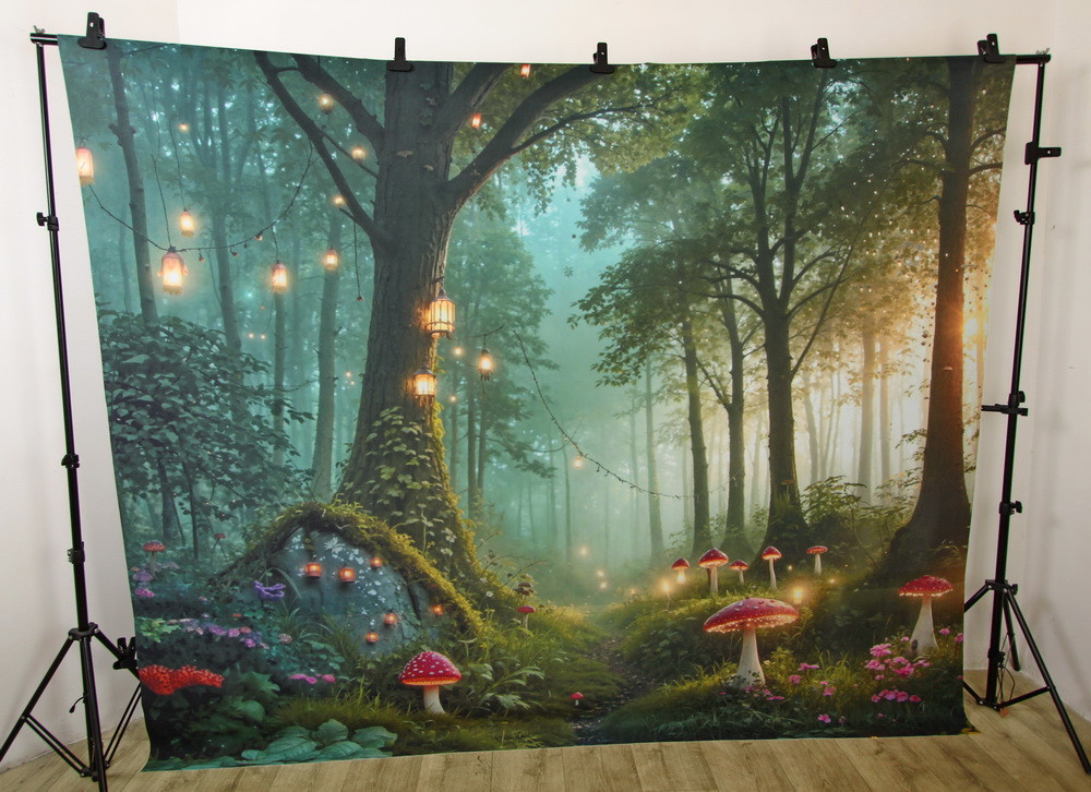 Backdrop "Night at mystic forest"