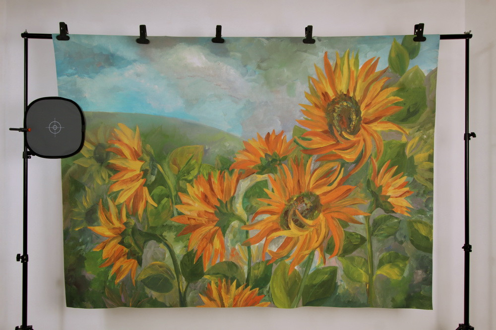 Double sided backdrop "sunflowers / wall"