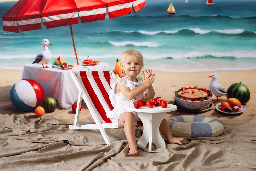 Backdrop "Picnic with gulls"