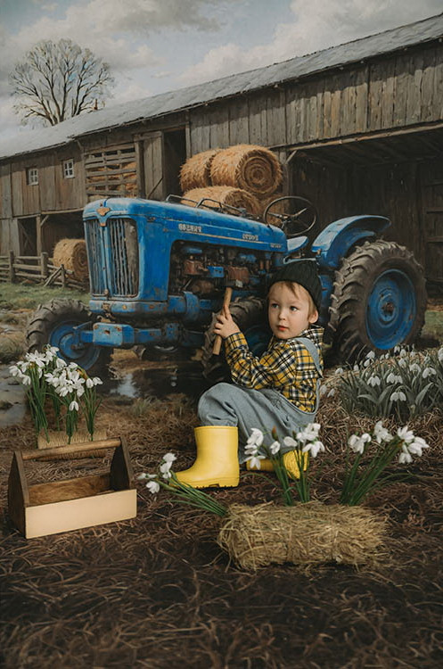 Combined backdrop "Spring on the farm var.2"