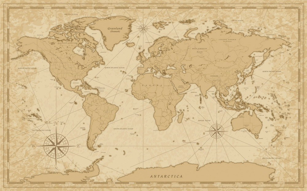 Backdrop "vintage world map"